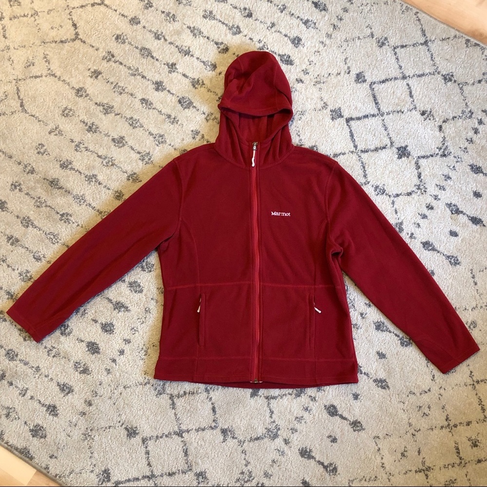 Marmot full zip hooded fleece. Size large.